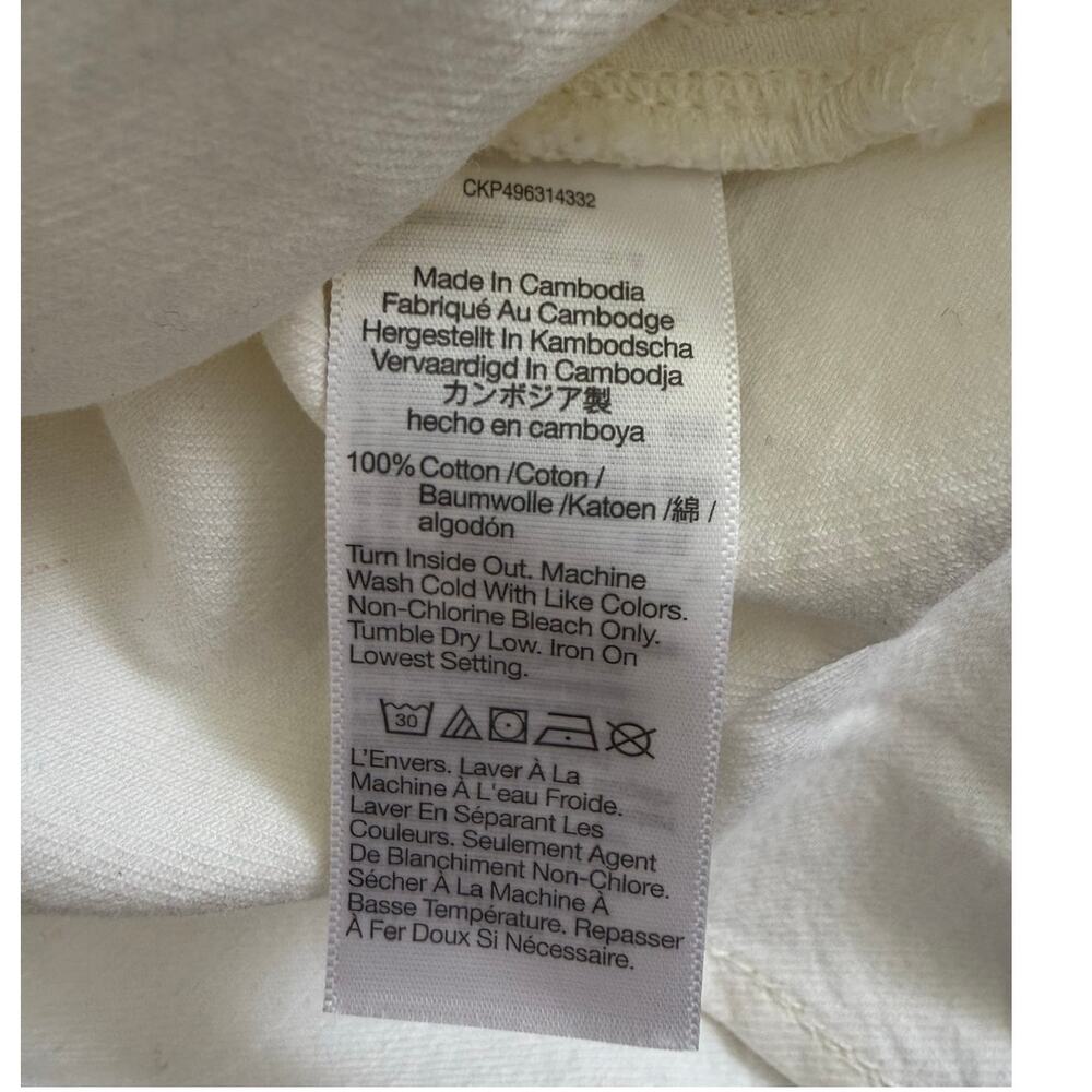 Madewell 100% Cotton Denim High Crewneck Button Vest, White, Size 10 - Picture 4 of 6